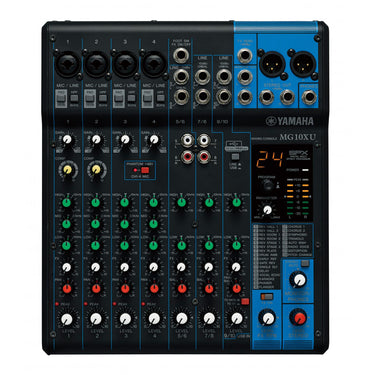 Mezcladora Yamaha 10 Canales, 4xlr Con Efectos Y Usb, Mg10xu
